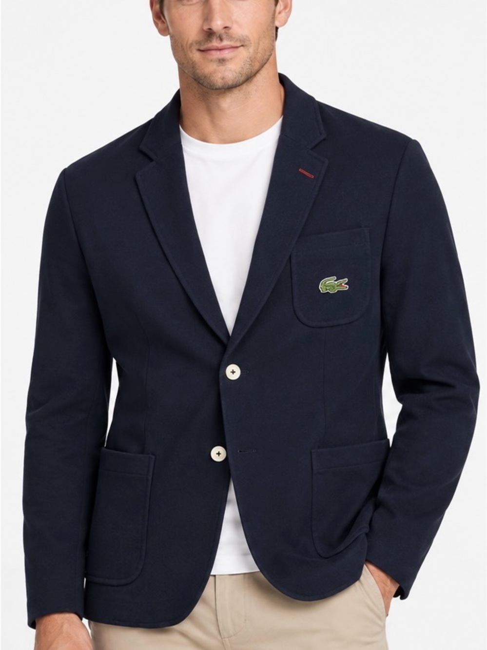Lacoste Navy Sport Blazer with Contrast Stitch